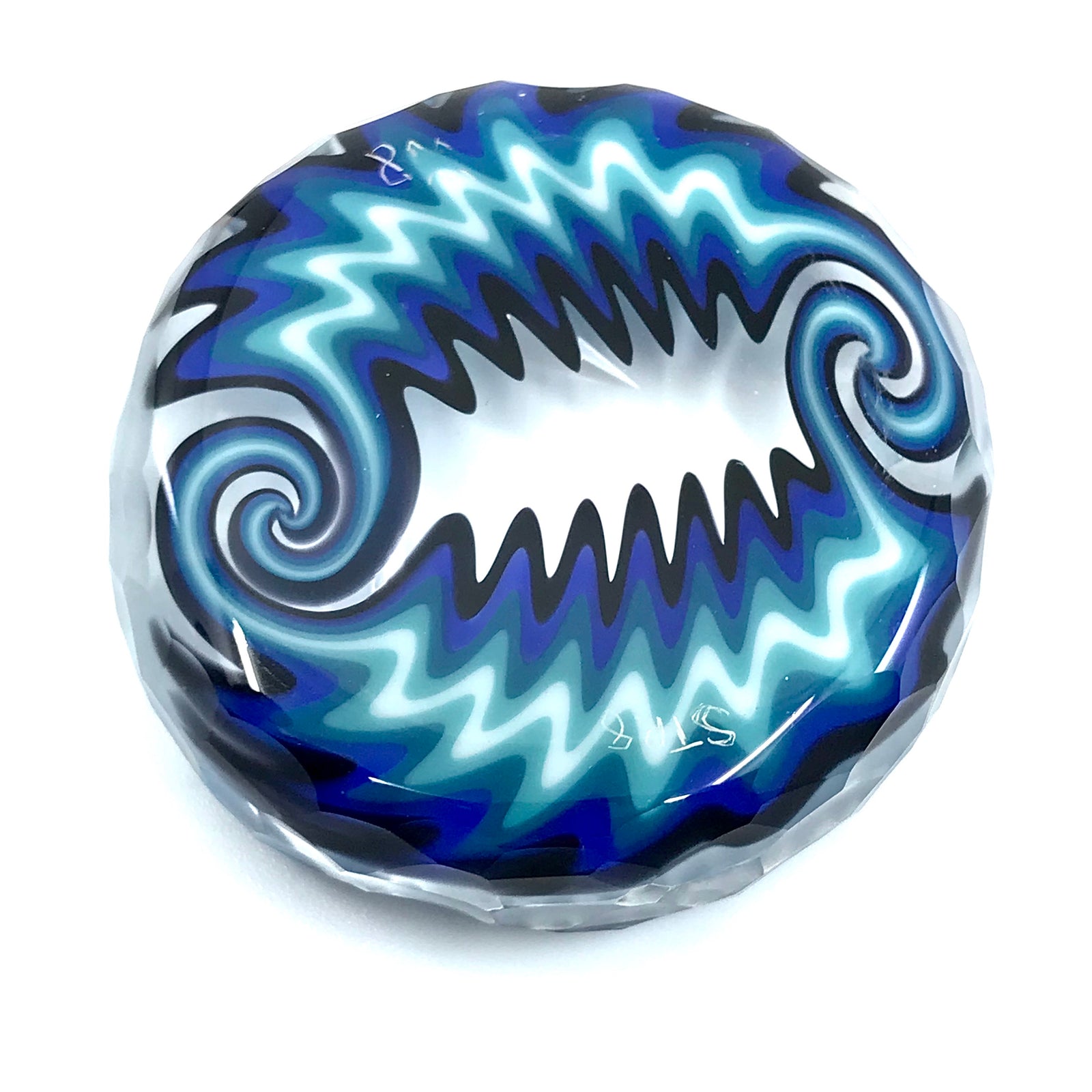 Str8 Glass x 8mm Glass Linework Triple Intake Spinner Cap (Ice)