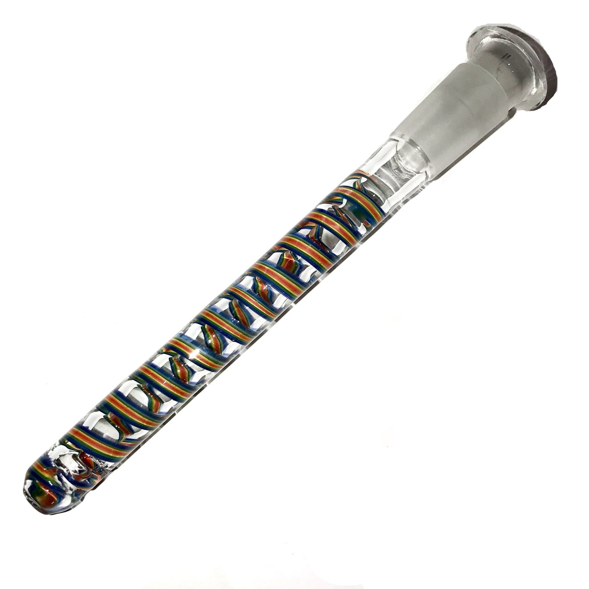 qfactorglass 18/14mm Custom Linework Downstem & Slide Set (Rainbow) 6 Inches In Length