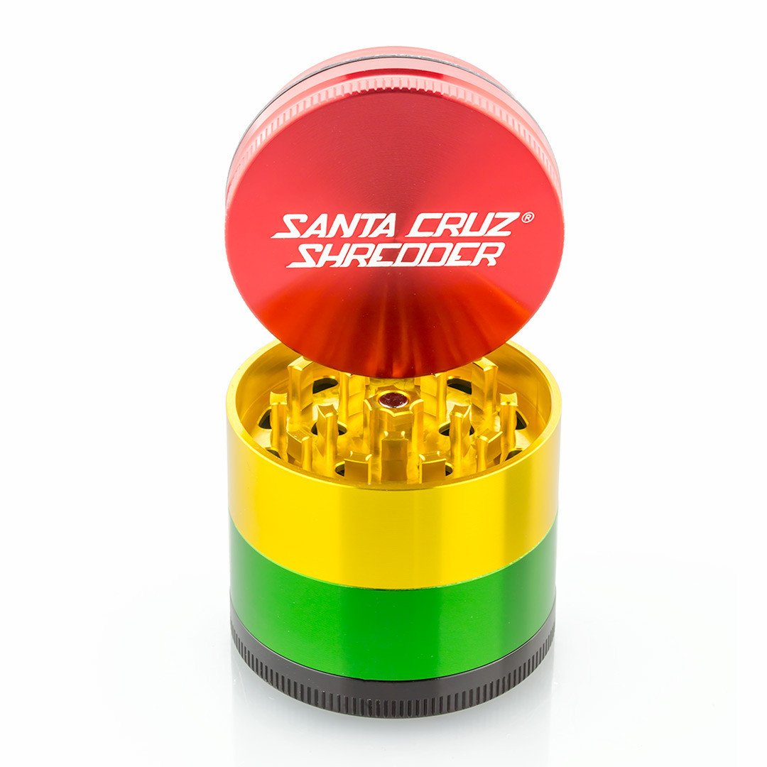 Santa Cruz Shredder Medium 4 Piece Grinder (Rasta) show variants