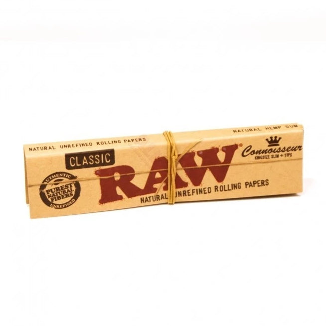 Raw Papers Classic Connoisseur and Organic Kingsize Slim Connoisseur with Tips (2 3/4 King Size)